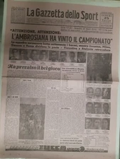 Gazette Dello Sport 25-4-1938 Ambrosiana Inter Champion D'Italie 1938