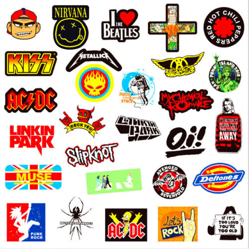 Vinyl Band Stickers 3''-4'' Rock n Roll Nu Metal Metallica Rammstein and More - Afbeelding 1 van 87