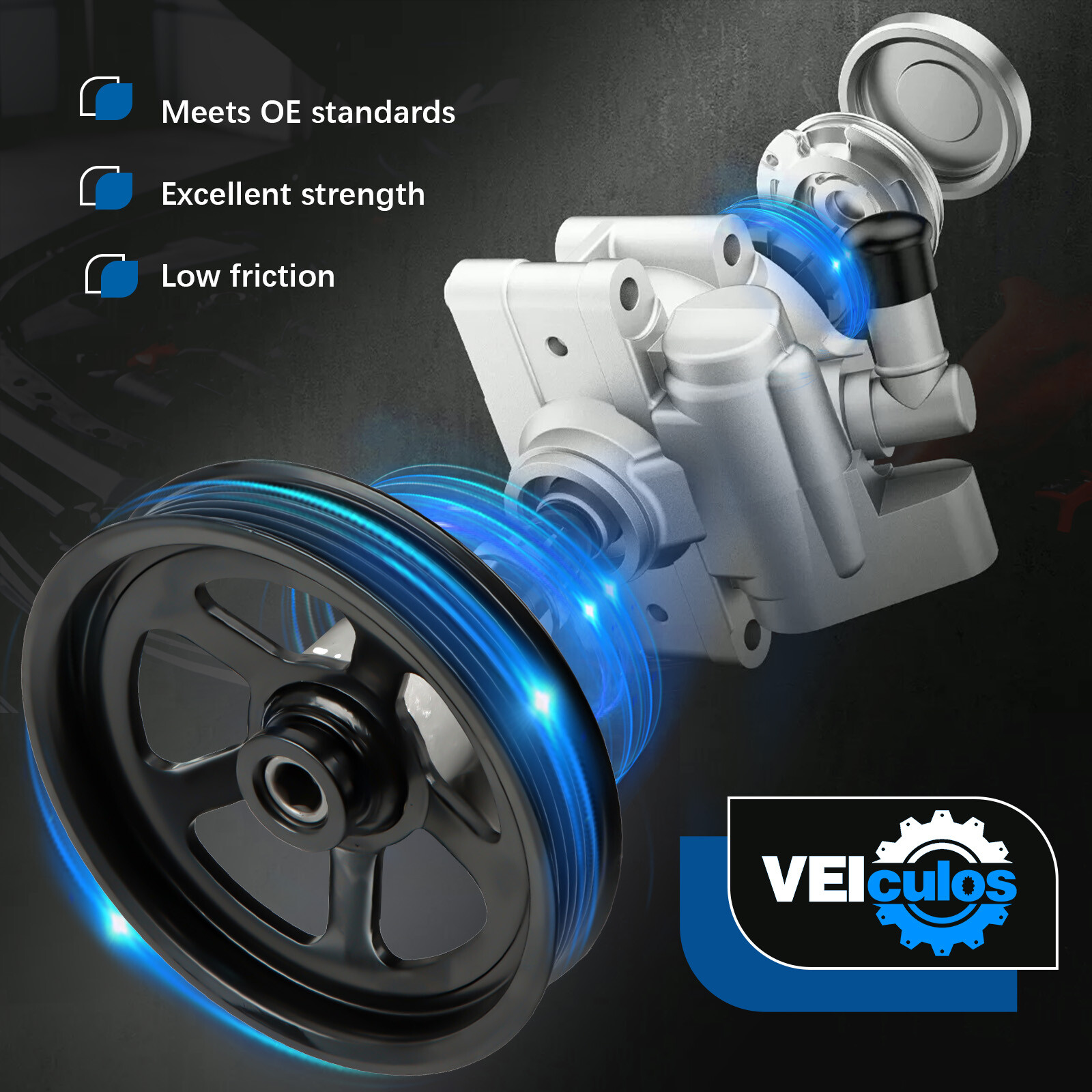 268447 Power Steering Pump w/ Pulley for Maserati Ghibli Quattroporte 3.0L 14-17