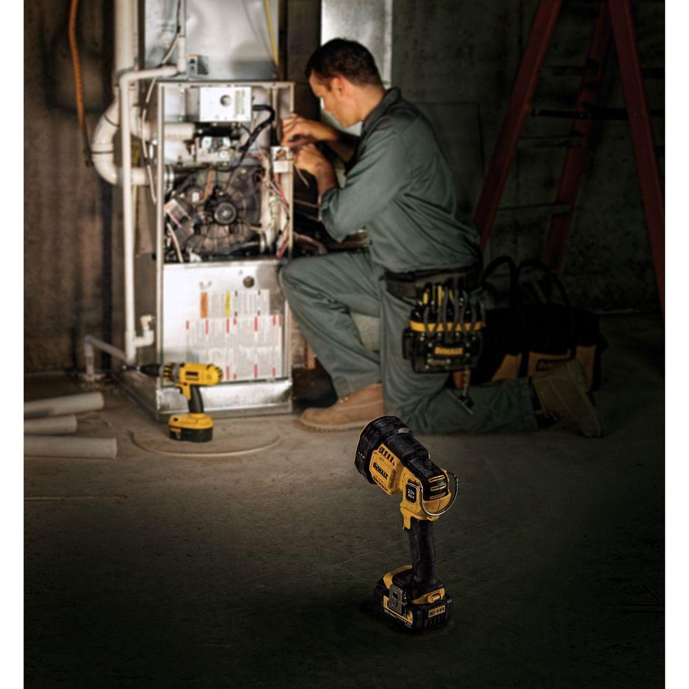 dewalt 1000 lumen led spotlight rechargeable battery flashlight 1000LM Cordless Light for 20V MAX Lithium-ion Battery, Portable with USB & Type-C Port, 19W LED Work Light Use for Emergencies, Camping, Outdoor, Indoor This pivoting head also allows for hands DeWalt 1000 lm LED Rechargeable