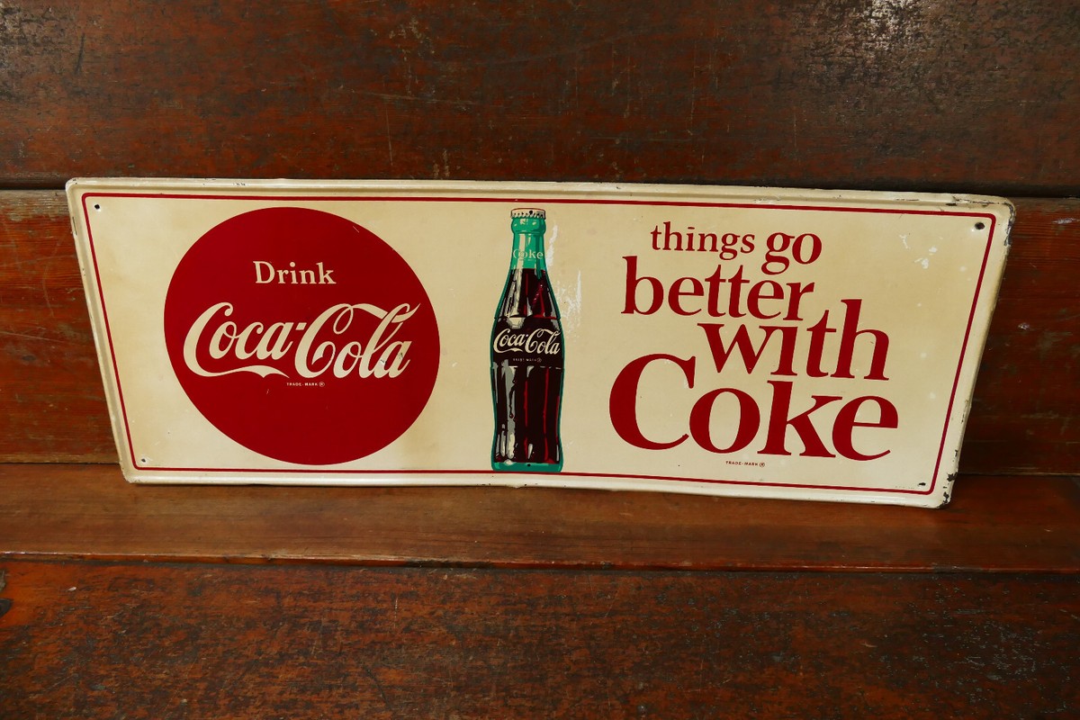 Vintage Original 1950s Coca Cola Soda Pop Bottle Graphic
