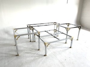 Vintage Pierre Cardin Mid Century Modern Chrome Brass Coffee Sofa End Table Set Ebay