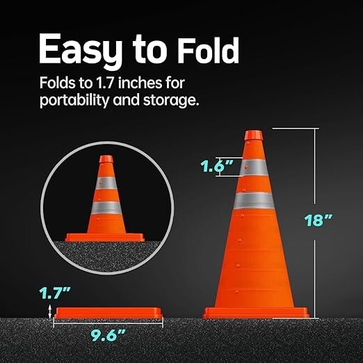 paquete De 4] Conos De Seguridad Vial Plegables De 18 ... | Cuotas sin interés