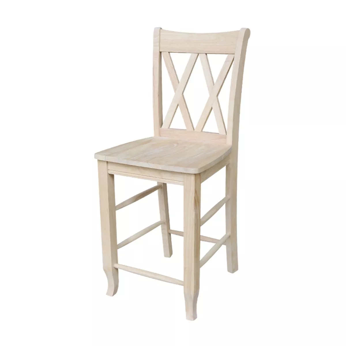 International Concepts Double X Stool Back 24 Inch Seat Height Bar