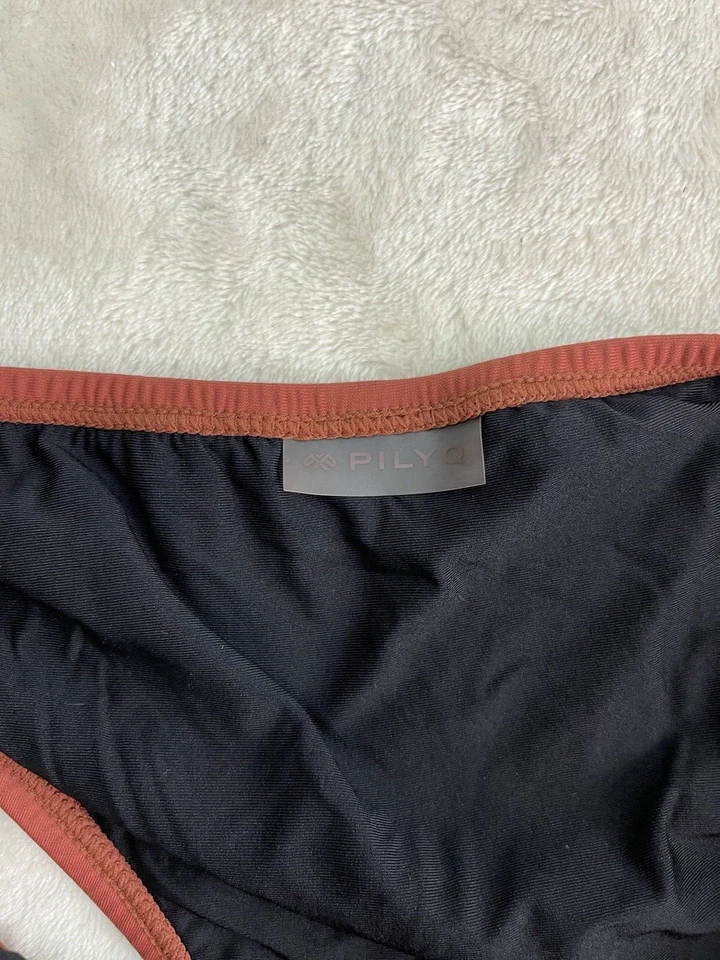 Parte inferior de bikini para mujer Pily Q cosida cintura lengüeta talla pequeña henna Foto 4 de 4
