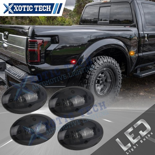 For Ford F350 F-Series LED Fender Bed Side Marker Lights Smoked Lens Amber + Red - Picture 19 of 22
