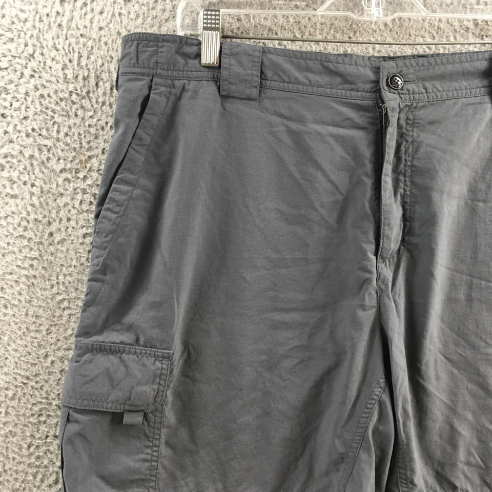 Pantalones Cortos Columbia Cargo Para Hombre XL (real 39x9.5) Gris Nailon tiro medio Cremallera Frontal Plana Foto 2 de 4