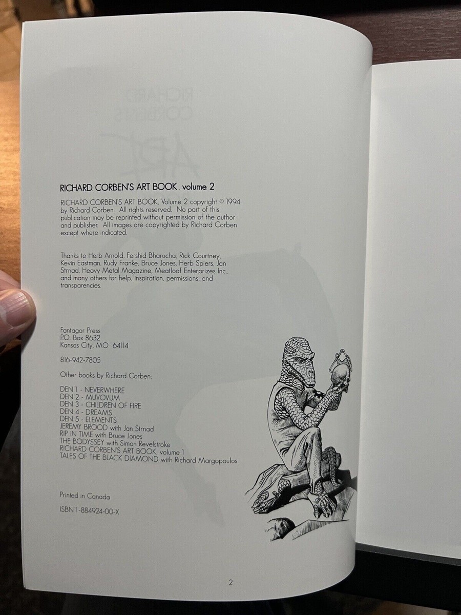 RICHARD CORBEN'S ART BOOK VOL 2, SIGNED Fantagor Press 1st