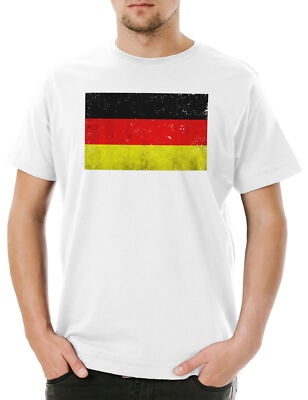 German Flag Vintage Herren T-Shirt Deutschland BRD Germany Retro DDR Fahne