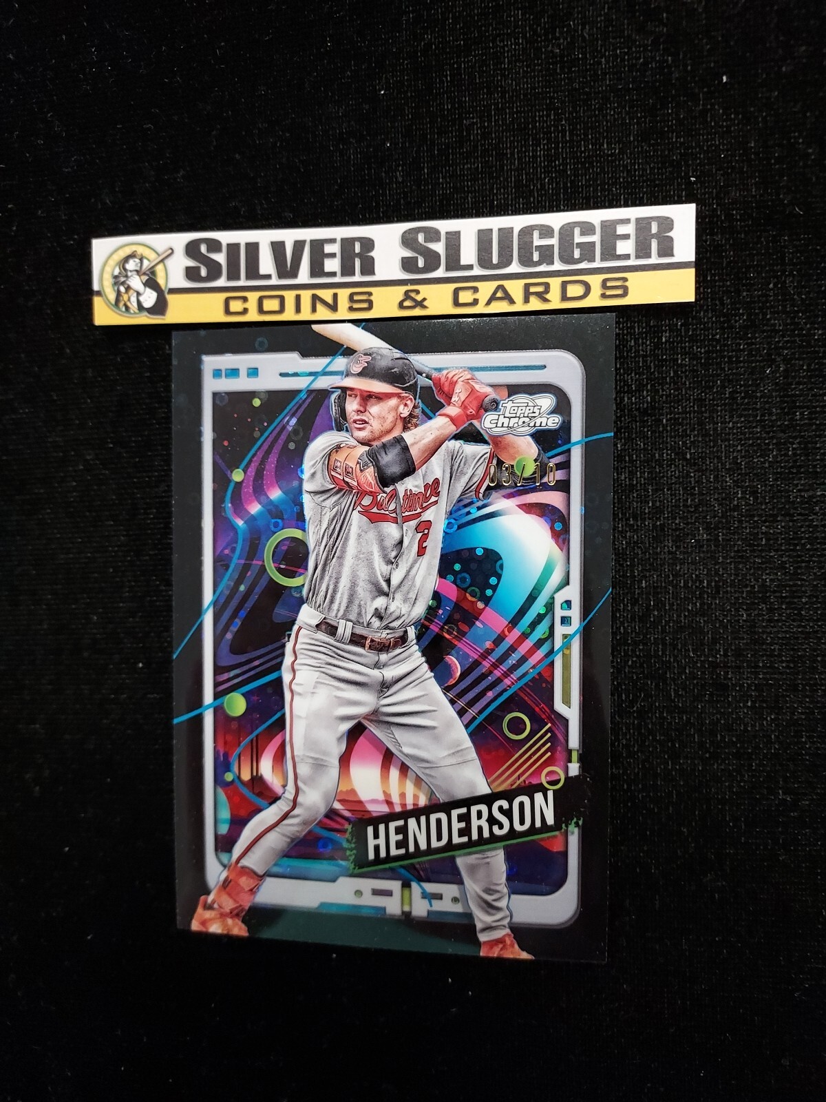 2024 Gunnar Henderson Topps Chrome Cosmic Black Eclipse /10 #83 Baltimore Oriole