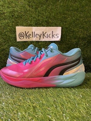 Lamelo 2.0 lows used size 10 mens with box pink and blue, basketball shoes