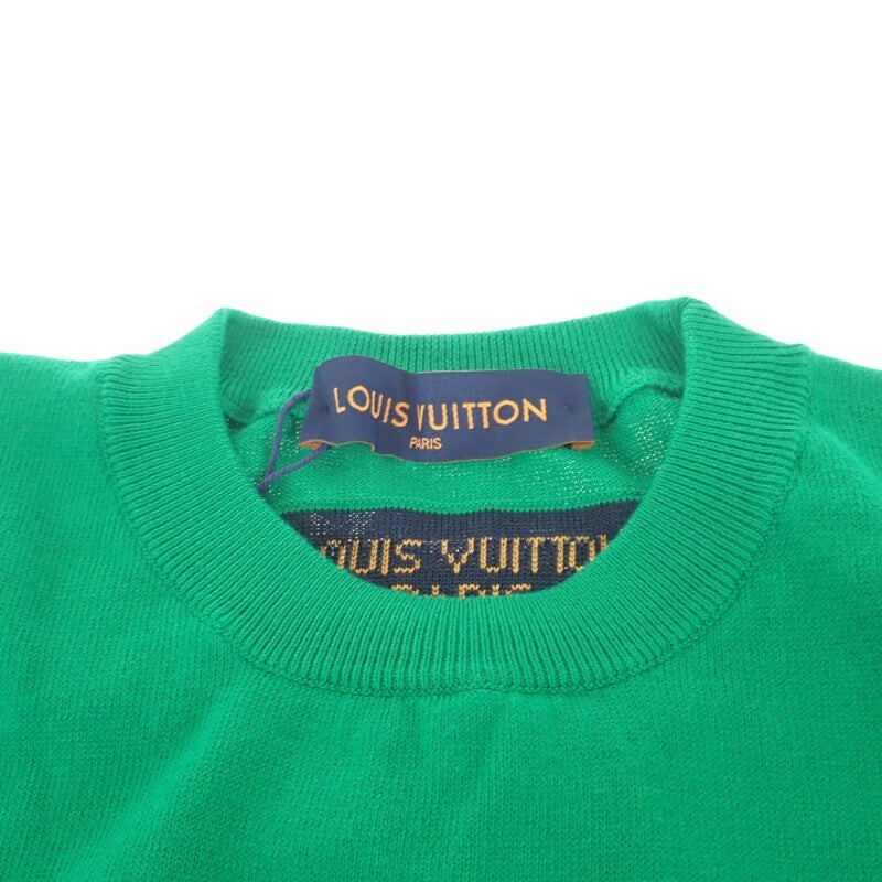 LOUIS VUITTON Everyday LV Crew Neck Knit T-Shirt Cotton Green XS