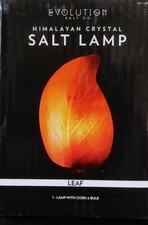 NEW  Evolution Himalayan Crystal Salt Lamp Leaf Shape 8" X 5" X 4"