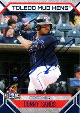 Donny Sands 2023 Toledo Mud Hens Tigers Autographed Signed Card