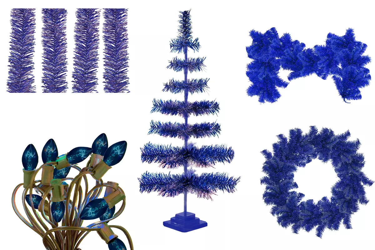 3ft blue christmas online tree