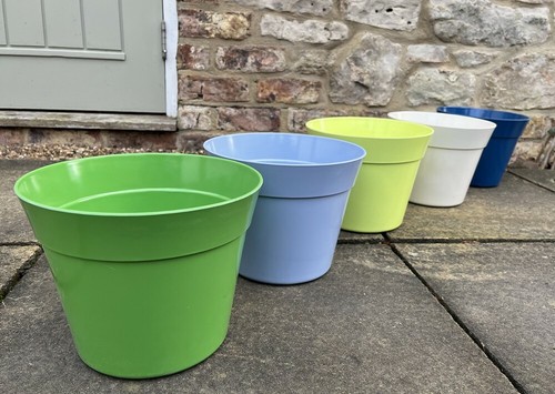 Recycled Large 25cm Flower Plant Pot Doorstep Garden Planter Tapered Cylinder - Picture 3 of 10
