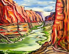 Grand Canyon Art Original Oil Painting Arizona Wall Art Landscape 11x14 inches