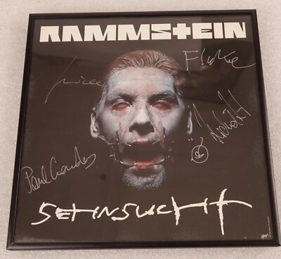 MUSIC BAND RAMMSTEIN SEHNSUCHT AUTOGRAPHED SIGNED ALBUM COVER