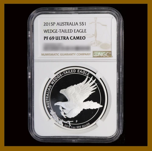 Australia 1 Dollar 1 oz Silver Proof Coin, 2015 Wedge Tailed Eagle NGC PF 69