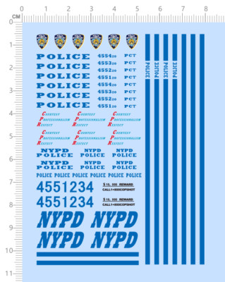 1/32 Decals 911 police NYPD for model kits 66924G