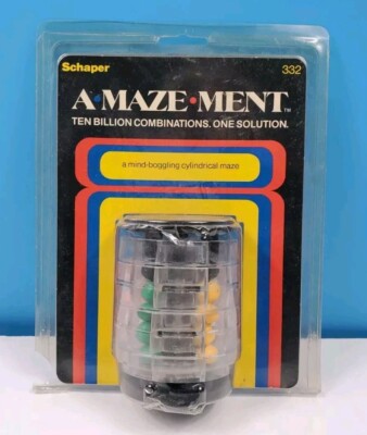 Vintage Schaper A-MAZE-MENT Ten Billion Combinations Game 1982 Cylindrical Maze