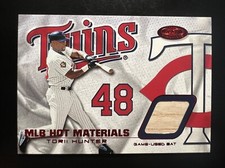 2002 Hot Prospects MLB Red Hot Materials #TH Torii Hunter Bat #'d 41/50 Twins