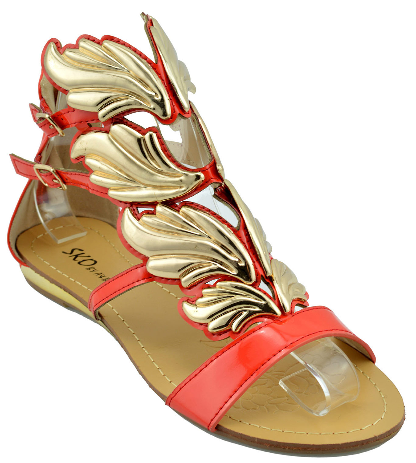 $120 Red Gold HERMES WINGS Fashion Women Shoes Sandals Flats NEW COLLECTION | eBay