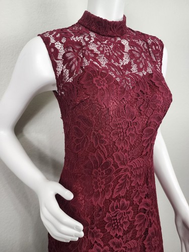 NWT Betsy & Adam Open-Back Burgandy Lace Gown Size 10 - Picture 4 of 14
