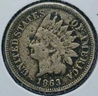 1863 Indian Head Cent VG Detail Porous #4 *Civil War Date*