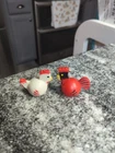 Vintage Fisher Price Little People 2 Chicken Farm Red Rooster White Hen Plastic