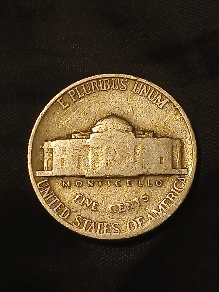 1941 Jefferson Nickel WWII Era Collectible Coin NO MINT MARK  - Image 2 of 3