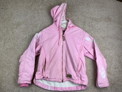 CE Schmidt Workwear Jacket Womens Small Regular Full Zip Hooded Drawstring Pink