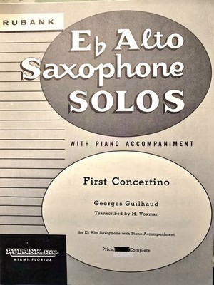 First Concertino by Georges Guilhaud for Alto Sax and Piano