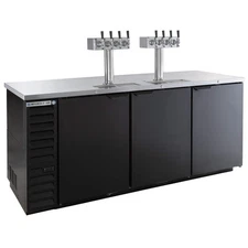 Beverage-Air DD78HC-1-B-144 (2) Four Tap Kegerator Beer Dispenser - Black, (4) 1