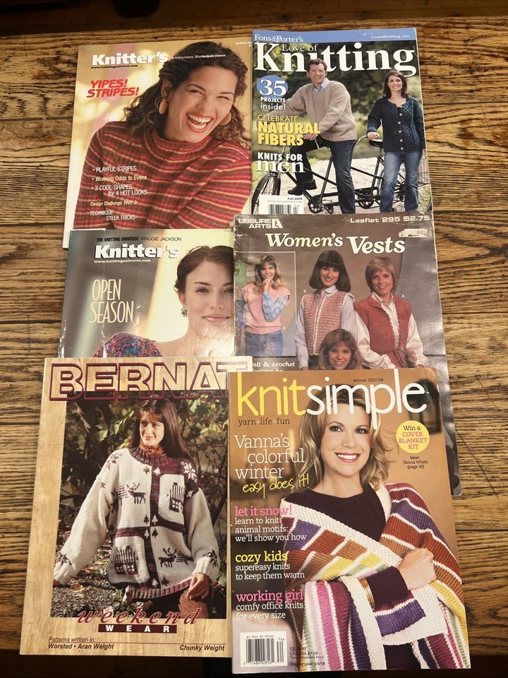 HUGE LOT 45 Vtg Knitting Crocheting Pattern Magazine Booklets 80s-2000s 7+lb! - Image 4 of 4