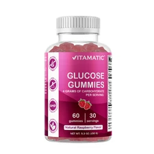 Vitamatic Glucose Chweble Gummies - 60 Count - Natural Raspberry Flavor