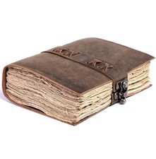 Vintage Leather Journal with Lock Closure, 6 x 4 inches Distressed Brown