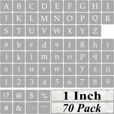 1 Inch Alphabet Letter Stencils for Painting - 70 Pack and 1