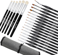 Drybrush Miniatur Pinselset,16 Feine Detail Pinsel Und 6 Dry Brushes, Modellbau
