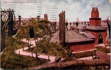 Postcard Hamilton Hotel Roof Garden in St Louis, Missouri - used 1909