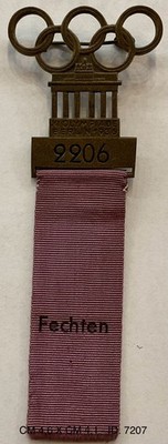 GERMANY OLYMPIC GAMES BERLIN 1936 FENCING FENCING BADGE PROD. CHR. LAUER