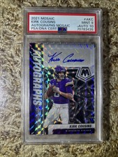 2021 Panini Mosaic Football Kirk Cousins #A-KC Auto Mosaic PSA 9