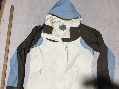 Nils Ski Snow Jacket Womens L Large Blue Brown Beige Full Zip Hood
