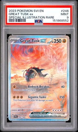 2023 POKEMON SCARLET & VIOLET SPECIAL ILLUSTRATION RARE #246 GREAT TUSK EX PSA 9