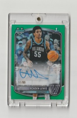 2025-26 Bowman Chrome Acaden Lewis 1st Auto Green Refractor /99 Villanova #CPA-A
