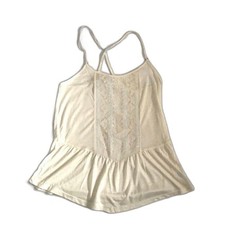 American Eagle Tank Top Strappy Ivory White XS Extra Small AE AEO Boho Coquette
