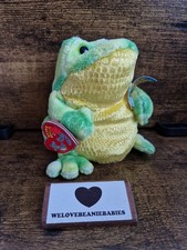 Ty Jumps Frog Beanie Babies Soft Plush Toy with Tags Retired Vintage Collectible