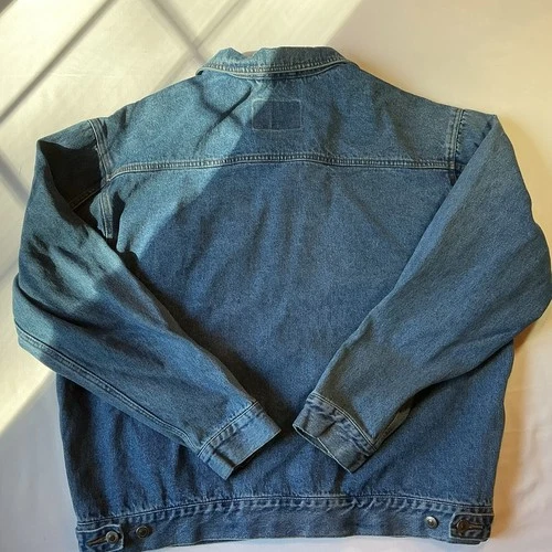 Vintage iDENTITY Men's XL Blue Denim Jacket Button Front Embroidered Logo 1140 image 8