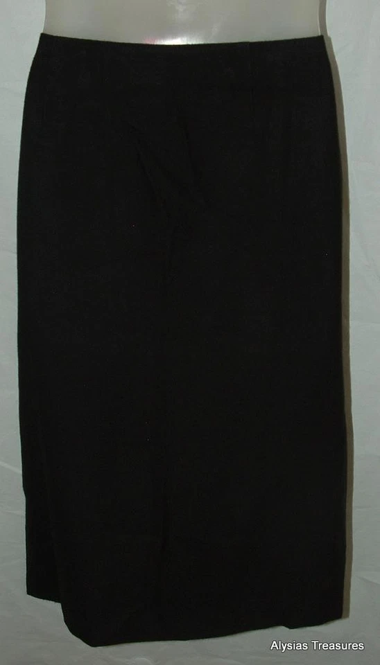 NOVO COM ETIQUETAS Preto Tamanho 12 Igreja Escritório Simulado Suéter Envolvente Saia com Franjas LIZ & CO - Imagem 3 de 3