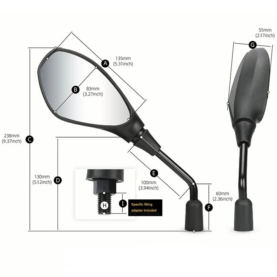 Espejos retrovisores laterales ajustables para APRILIA SHIVER DORSODURO 750 900 Foto 2 de 4